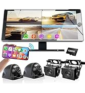 SLARY Wireless Carplay with 4K 4CH Dash Cam, Portable Apple Carplay HD Touchscreen for Car, Apple...