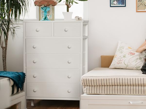 white chest of drawer