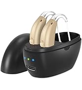 Hearing Aids for Seniors,Rechargeable Hearing Amplifier with Noise Cancelling,Adjustable Volume C...