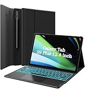 GreenLaw Galaxy Tab S9 Plus Keyboard Case, 7 Color Backlit, Magnetic Detachable, Smart Touchpad, ...
