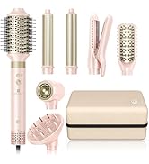 Hair Dryer Brush 8-in-1 Dual Voltage Hot Air Styler – Fast-Drying 110,000 RPM Ionic Blow Dryer wi...