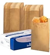 Fit Meal Prep 200 Pack 4x6" Paper Cookie Bags, Disposable Pastry Bag, Greaseproof Small Paper Tre...