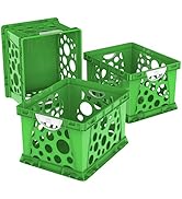 Storex Premium File Crate with Molded Handles – Letter and Legal Document and Folder Storage, Gre...