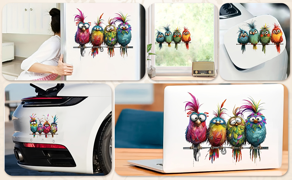 GA-Colorful Birds Vinyl Decals