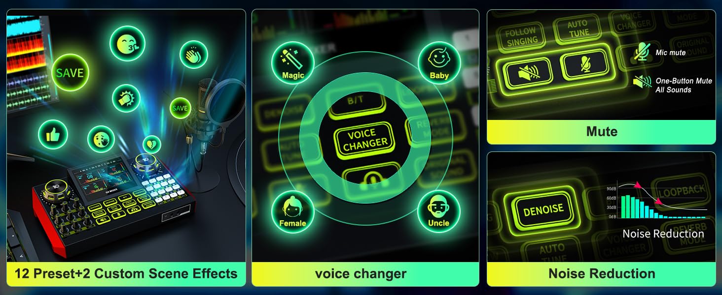 sound card for live streaming gaming soundboard music mixer board