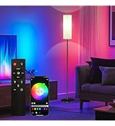 Qaubauyt Smart LED Floor Lamp with APP Control &amp; RGB Colors - Dimmable Standing Lamp for Living R...