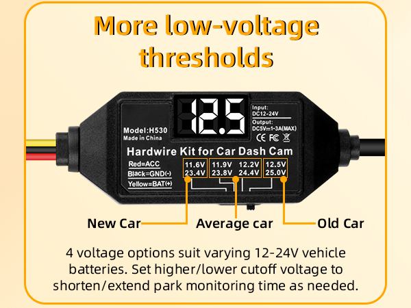hardwire kit for dash camera low voltage protection