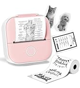 Ponek Mini Sticker Printer, T02 Mini Printer Sticker Maker, Sticker Maker Machine with 1 Roll Pap...