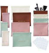 JINGIHE 12Pcs Pocket Cosmetic Bag, 3 Size Small Makeup Bag Squeeze Top for Purse, Portable No Zip...