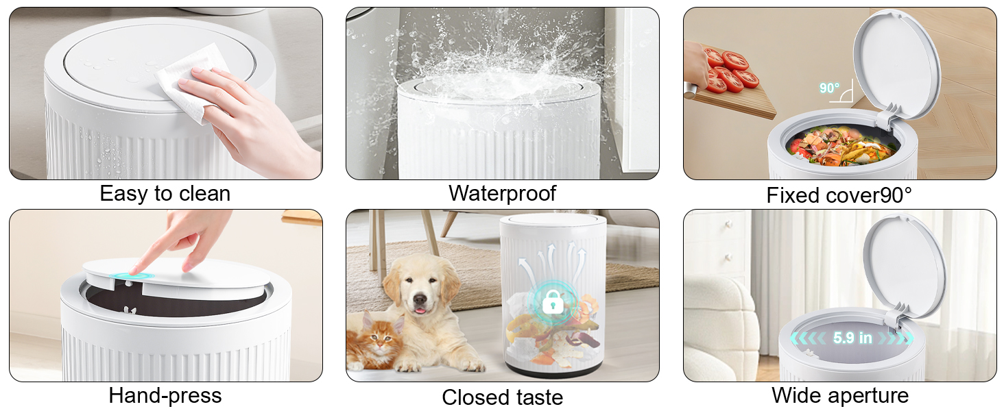 garbage can easy to clean waterproof sump closed taste wide aperture fixed cover90° hand-press