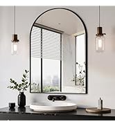 Delma Arched Bathroom Mirror, 24"x36" Wall Mounted Vanity Mirror for Bedroom, Living Room and Ent...