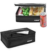 Aosbos Small Insulated Lunch Bag - Compact Lunch Box for Portion Control, Work &amp; Office, Black