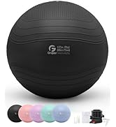 Gruper Yoga Ball, Extra Thick Exercise Ball for Workout Pregnancy Stability - 4 Sizes Anti Burst ...