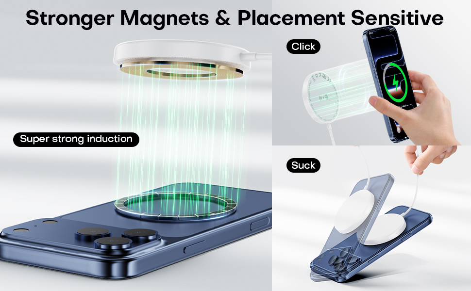 Magnetic Wireless Charger 2Pack 6FT Apple Magsafe Charger,MagSafe Charging Wireless iPhone Charger