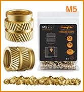 HANGLIFE Heat-Set Threaded Inserts, M5 Heat Set Insert for 3D Printing Components and Plastic Par...