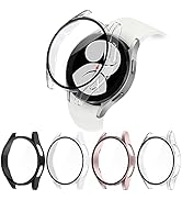 NANW [4-Pack] Hard PC Case with Tempered Glass Screen Protector Compatible with Samsung Galaxy 4 ...