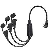18 Inch 1 to 3 Way Power Splitter Extension Cord - 1.5FT 3-Outlet Power Splitter 90-Degree Flat P...