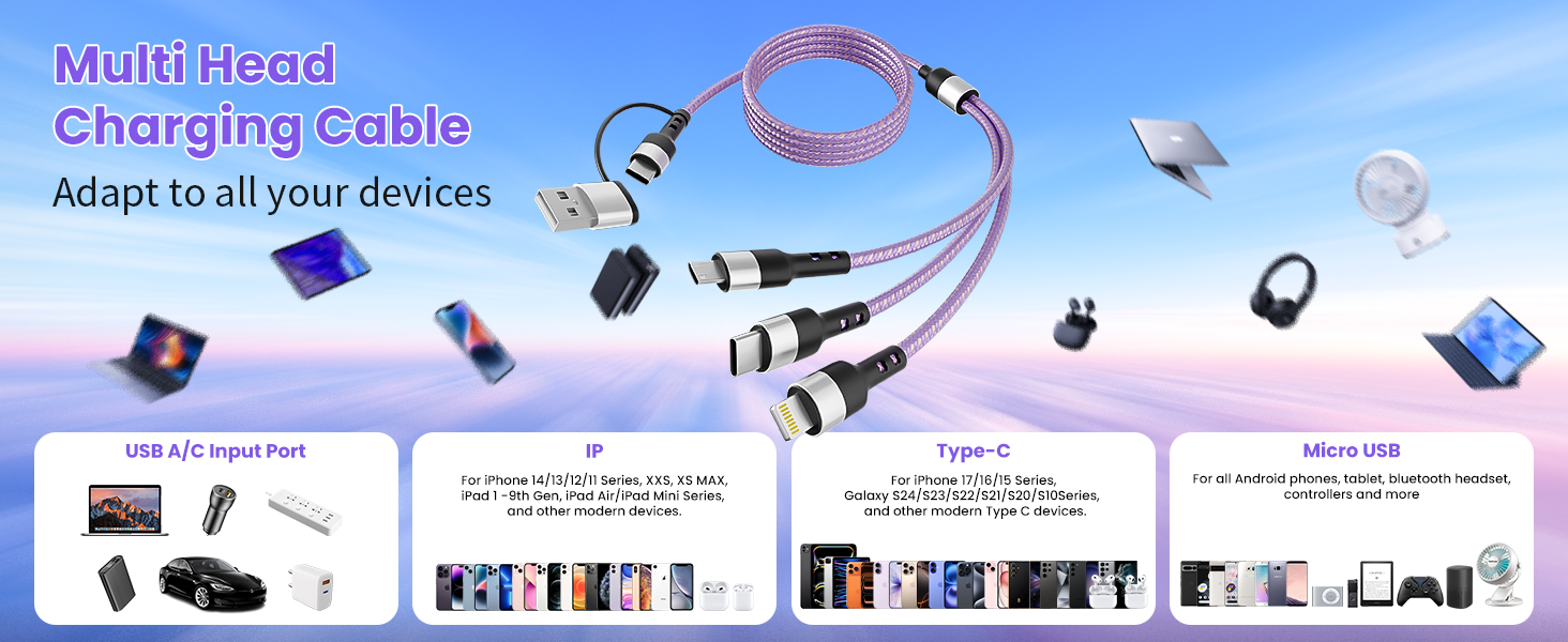 Multi Head Charging Cables