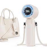Fcsih Handheld Turbo Fan, 100-Speed Portable Mini Fan with 12800 RPM Strong Airflow, Foldable 4-i...
