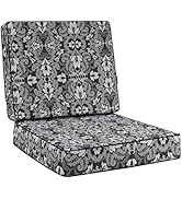 Favoyard Deep Seat Patio Cushion 24 x 24 x 4 in Waterproof Seat &amp; Back Cushion Set with Color Fad...