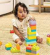 Infantino Super Soft 1st Building Blocks Jumbo Playset – Soft Blocks for Babies and Toddlers, Per...