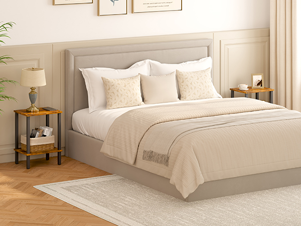 bed side table in bedroom