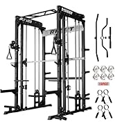 RitFit M1 &amp; M1 Pro Smith Machine with Cable Crossover System, Multi-Function Squat Rack Power Cag...