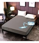 NTBED Waterproof Mattress Protector Cover Queen Size Deep Pocket Polyester Bed Cover Solid Color ...