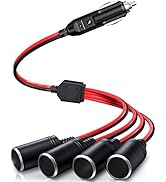 Electop 1 to 4 Car Cigarette Lighter Splitter Adapter Power Charger Port, 12V 24V Plug Socket Ada...