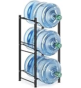 Water Bottle Storage Organizer - 5 Gallon Jug Holder Rack, 3-Tier Stackable Dispenser Stand for O...