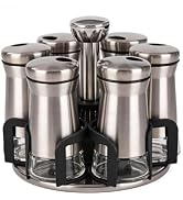 LCshuyao 360° Rotating Spice Rack,Spice Rack Organizer for Cabinet - Includes 6pcs Glass Spice Ja...