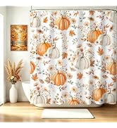 Mocsicka Fall Shower Curtain for Bathroom Farmhouse Pumpkin Shower Curtain | 72 X 72 Inch Waterpr...