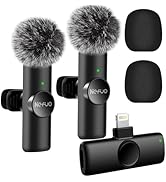 Nefuo 2 Pack Professional iPhone Wireless Lavalier Microphone for iPad, Crystal Clear Sound Quali...