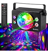 Laucnpty 4 in 1 Party Lights Dj Disco Ball Light with Sound Activated and 6 Lighting Colors, LED ...