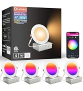 Lumary 4 Inch Smart WiFi Recessed Lights, 9W 780LM Ultra-Thin LED Recessed Lighting, Smart LED Wa...