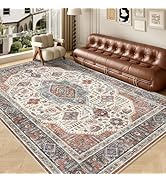 Woodbruy 8x10 Area Rugs 8x10 - Washable Large Rugs for Living Room Vintage Carpet Tribal Rugs for...