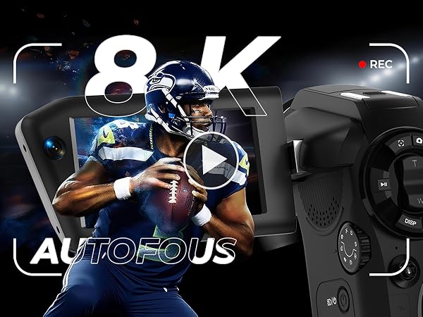 8k vlogging camera camcorder recorder rotation screen 5k 4k