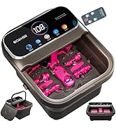 OOAMBB Collapsible Foot Spa with Heat, Bubble,Temp Control,Remote Control, Color Touch Screen Foo...