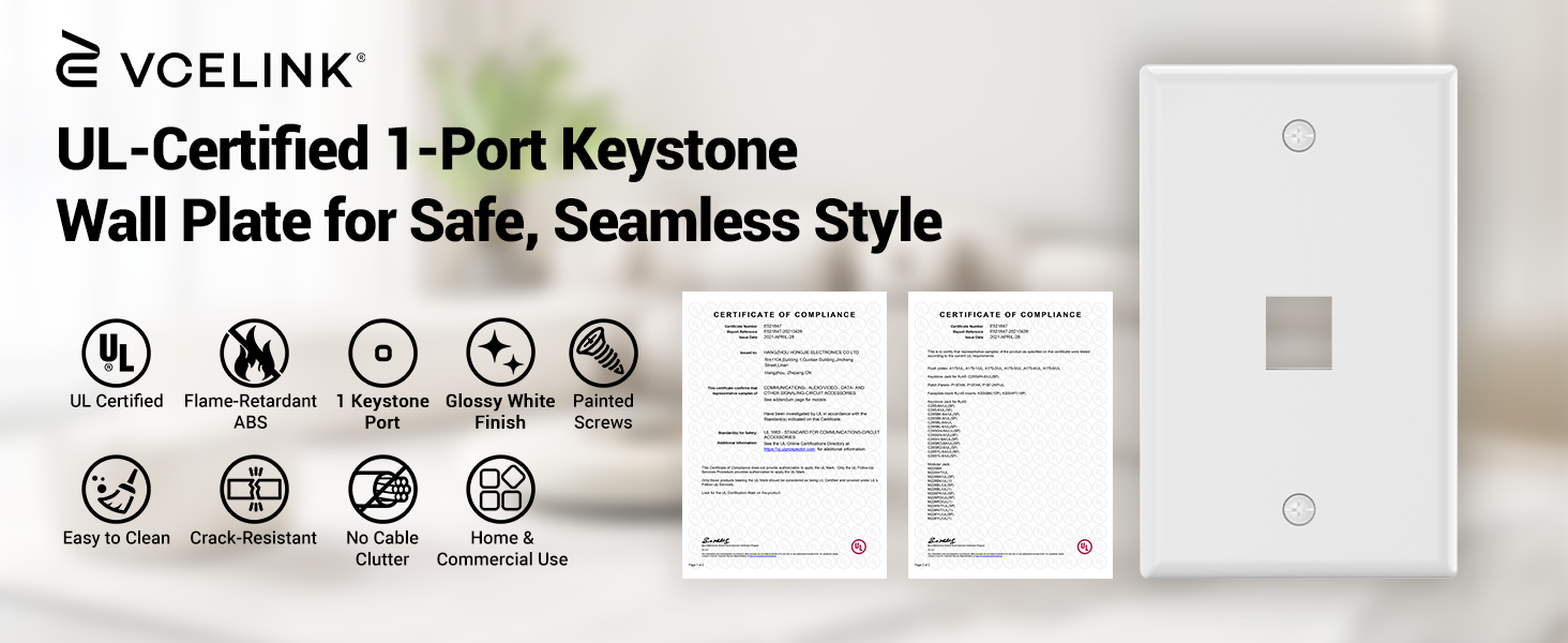 keystone wall plate 1-port