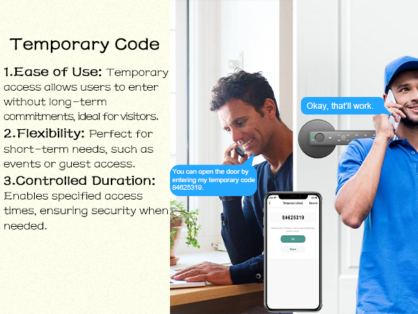 smart keyless entry door lock black