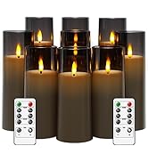 kakoya Flickering Flameless Candles Battery Operated with Remote and 2/4/6/8 H Timer Plexiglass L...