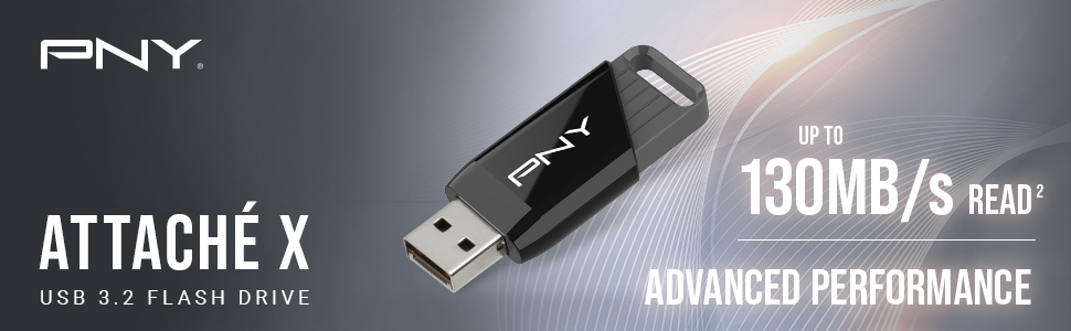 PNY Attaché X USB 3.2 Flash Drive - Up to 130MB/s Read Advanced Performance