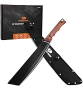 Mossy Oak 19" Machete with Oxford Sheath, Sharp Heavy Duty Machete with Ergonomic Walnut Handle f...