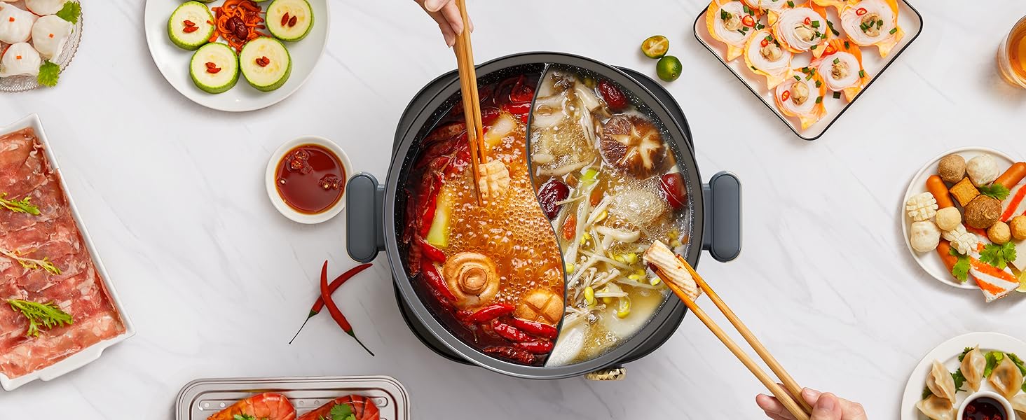 Dezin Hot Pot Electric with Divider