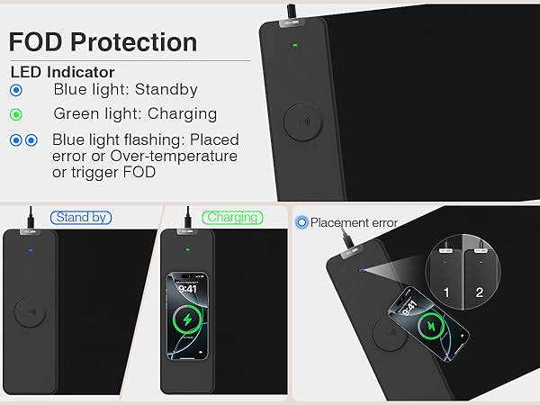 magnetic wireless charging mouse pad