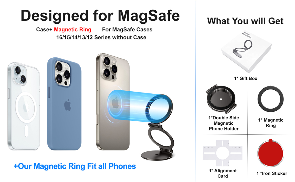 Dual magnetic ring phone holder 12