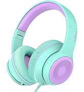 RORSOU K9 Kids Headphones with Microphone, Folding Stereo Bass Headset with 1.5M No-Tangle Cord f...