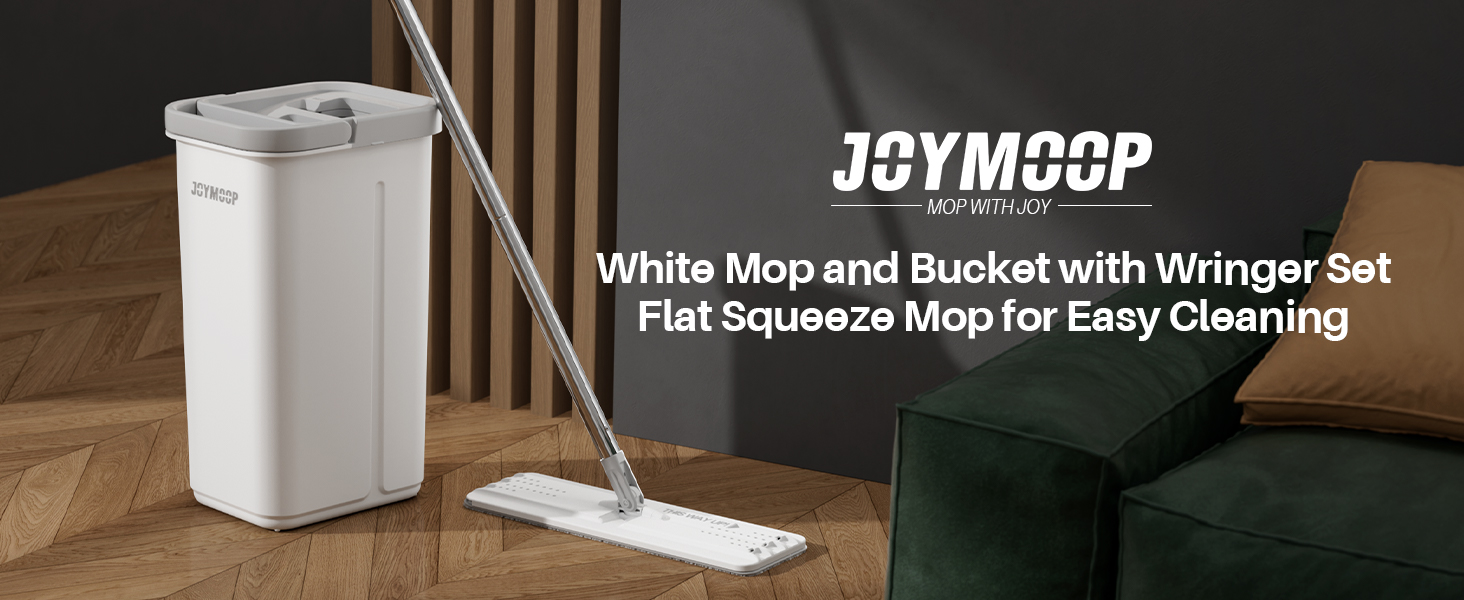 White Mop and Bucket with Wringer Set Middle