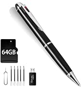 1080P Nanny Camera Pen, 64G Body Camera, Rechargeable Portable Pocket Cam, Security Cameras for B...