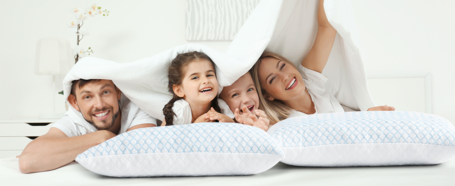Cool Pillow for Side Back and Stomach Sleepers